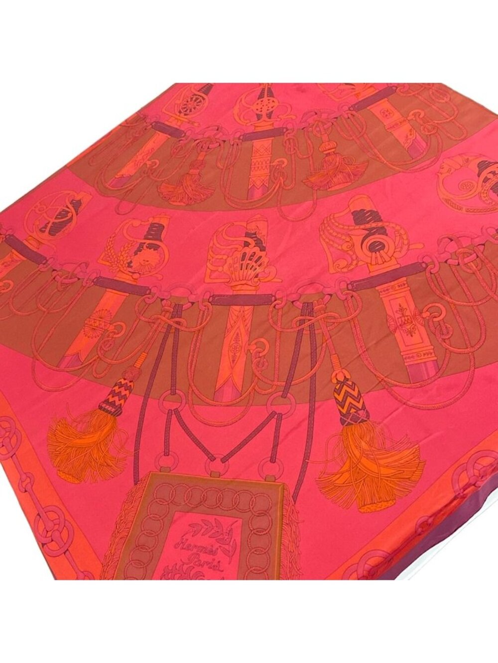 Hermes Scarf Carre Dip Dye Purple Bordeaux Multi Cliquetis